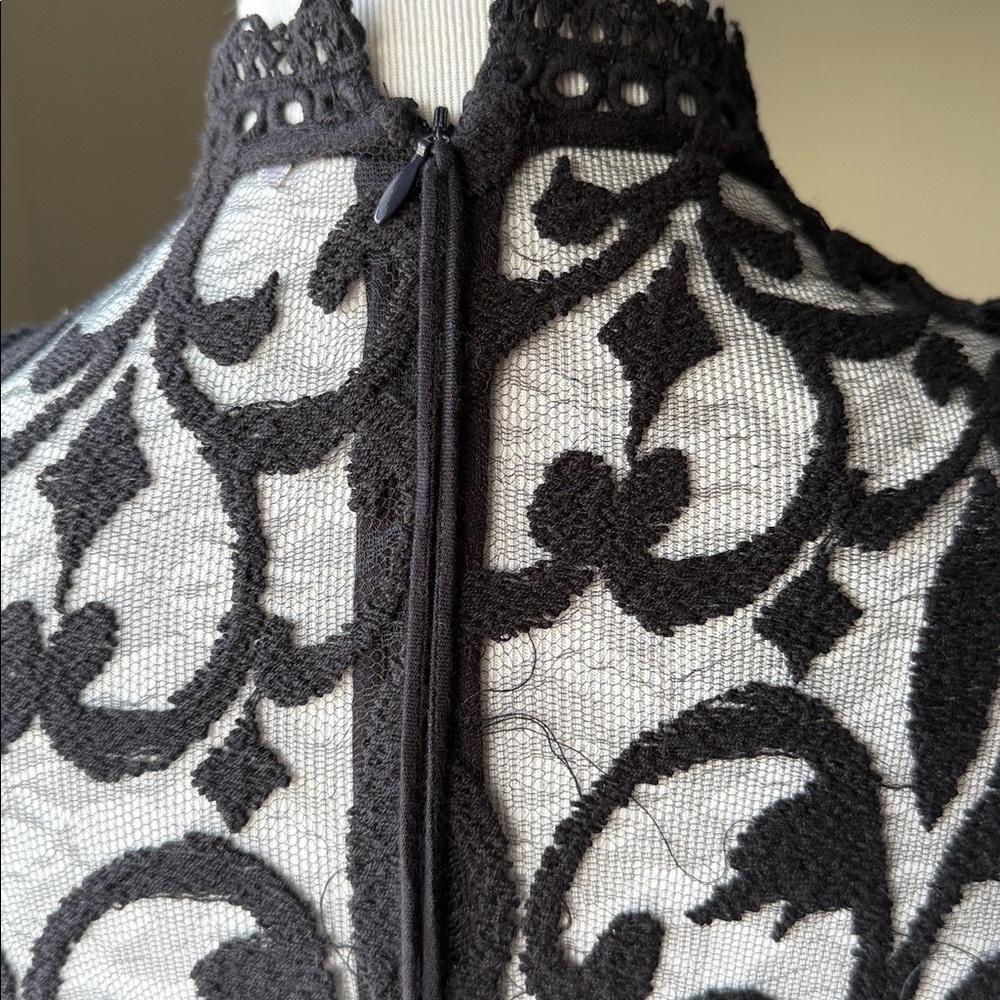 Free People Black Lace Mini Dress with Starburst Details - Picture 12 of 15